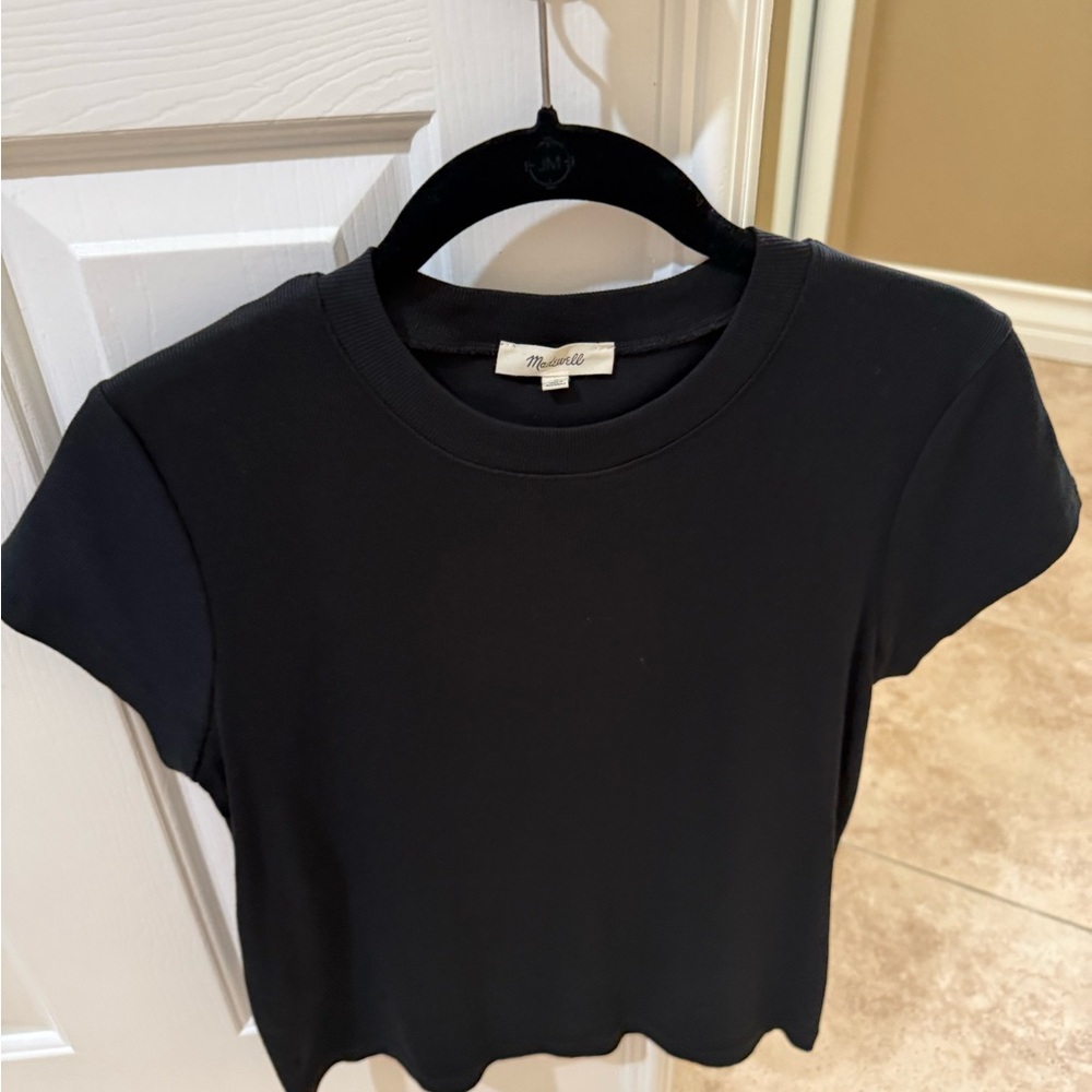 Madewell True Black Supima Cotton Rib Tee